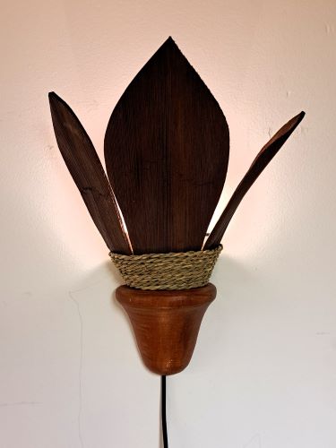 Palmblad wandlamp naturel