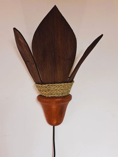 Palmblad wandlamp naturel
